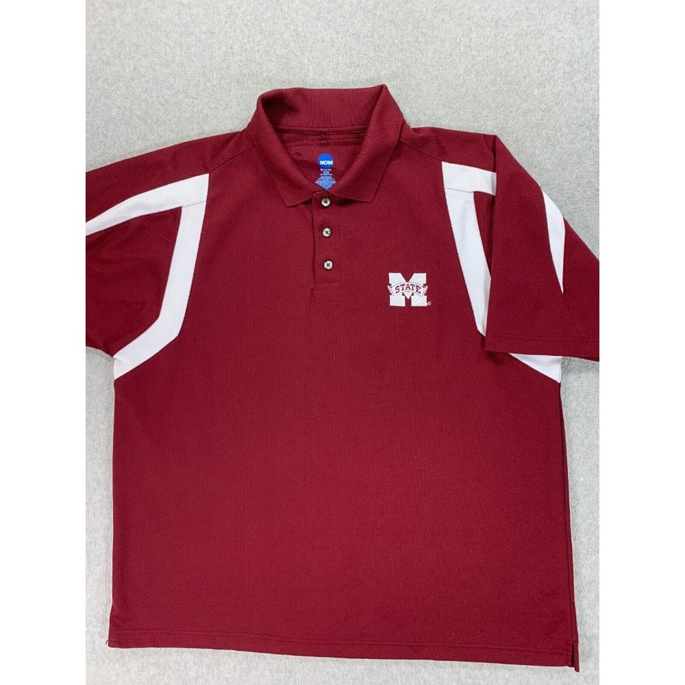 Mississippi State Bulldogs NCAA Campus Polo Shirt (Men's XL) Maroon